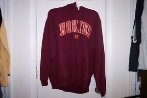 Virginia Tech Old Varsity Brand Sweatshirt with a Hood Tag Missing