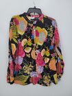 Vintage Signals Top Womens Large Colorful Abstract Artsy Boho Peasant Hippie