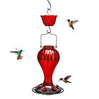 Kingsyard 24oz Glass Hummingbird Bird Feeder Hanging Nectar Feeder with Ant Moat