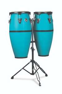 Discovery 10-inch and 11-inch Conga Set with Double Conga Stand Sea Foam