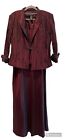 Cachet  Vintage Burgundy Dress With Long Sleeve Blazer Size 14