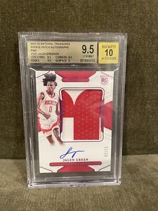 2021 Panini National Treasures Jalen Green Pink RPA Patch Auto /25 BGS 9.5/10