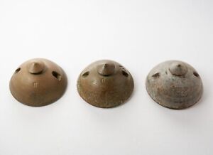 WW1 used 3 pieces fuse heads from Russian shrapnel shell ordnance artillery
