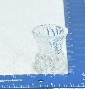 New ListingCrystal Glass Toothpick Holder Thistle Pineapple Shines Clear Lead Cut Vintage