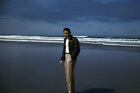 35mm Slide 1950s Red Border Kodachrome Handsome Man in Bomber Agate Beach
