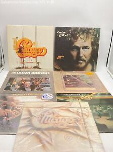 New ListingLOT OF 7 CLASSIC ROCK VINYLS CHICAGO JACKSON BROWN GORDON LIGHTFOOT AND MORE