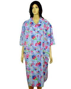 Womens Duster Dress Plus Size Assorted Print Snap Buttons House Dusters 4X 5X