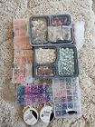 Large Lot Jewelry Making Supplies Beads Tools Trays Charms Wire & More