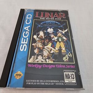 Lunar The Silver Star (Sega CD, 1993) Game Case Manual & Reg Card Yellow Variant