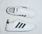 WOMENS ADIDAS GRAND COURT 2.0 WHITE LEATHER BLACK SPORT SNEAKERS SHOES 8