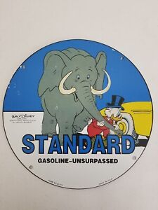 Vintage Donald Duck STANDARD Gasoline Porcelain Sign, Disneyland Collectible 10
