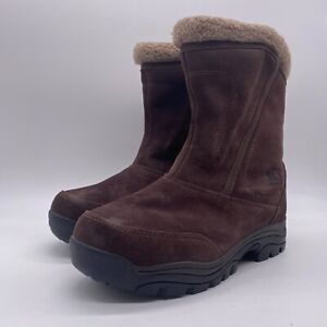 Sorel Waterfall Women Size 7.5 Brown Winter Snow Boots Zip Up Pull On Mid Calf