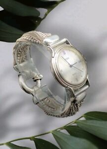 BOMA STERLING MOTHER OF PEARL DIAL LADIES BRACELET WATCH New Battery!!!