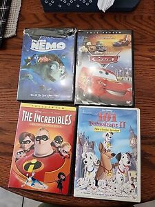 Disney DVD Movie Lot (4 Movies) Cars, Incredibles, 101 Dalmations 2, Finding...