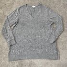 Lucky Brand Sweater Womens  V Neck Long Sleeve Soft Gray size XL