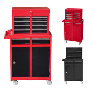 Garage Workshop Organizer/Detachable 4 Drawer Tool Chest W/Storage Cabinet