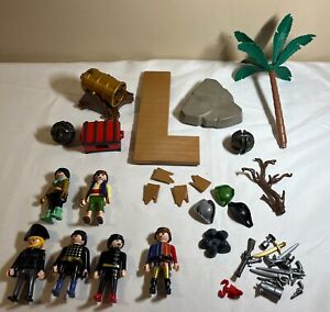Lot of Playmobil Figures - Pirate Treasure Chest - 6 Figures, Weapons, More