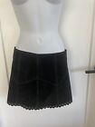 Women’s Vintage NWT Bebe Black Suede Micro Mini Skirt Size 0 RARE