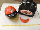 Vintage BELL MAGNUM Orange TOPTEX HELMET with BELL Bubble Shield + Visor + Bag