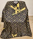 Barber hair cutting and styling cape (Luxury Style Drape- Black & Gold cape)