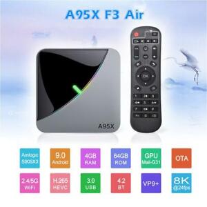 A95X F3 Air RGB Light Android 9.0 TV BOX Amlogic S905X3 4G 64G Wifi Media Player