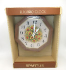 NEW Vtg Spartus Electric Wall Clock Yellow Daisies COUNTRYSIDE Flower NIB Sealed