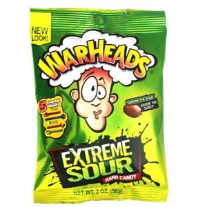 12x Warheads Extreme Sour Hard Candy Assorted Flavor 56g American Sweets