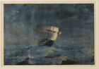 Antique Oil Original Painting signed William BYGRAVE (XIX) Seascape, Boat Storm