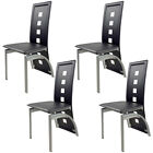 Modern Set of 4 Dining Chairs Side Leather Dining Room Furniture Black