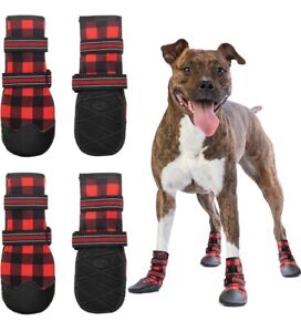 Flystar Dog Shoes for Medium Dogs, Waterproof Anti-Slip Rain Snow Boots