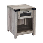 New ListingEnd Table with Industrial Style Drawer, Grey Wash