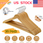 20 Pack Wood Clothes Hangers Smooth Finish Wooden Coat Hangers for Clothes USA