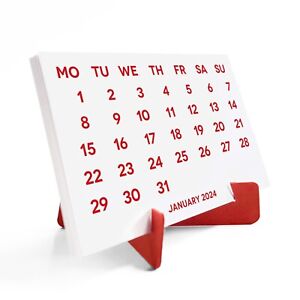 2024 Calendar - 2024 Desk Calendar Red Color
