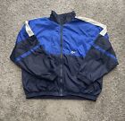 VTG Reebok Jacket Mens 2XL Windbreaker Nylon Colorblock Blue White Logo 90s