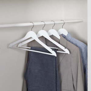 Wood Non-Slip Swivel Suit Hangers, White, 24-Pack