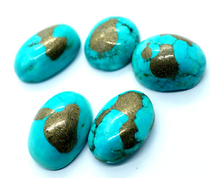 191 CT+ 5 Pc Natural Copper Blue Turquoise Untreated Cabochon Loose Gemstone Lot