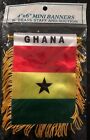 Ghana 🇬🇭 4 X 6” MINI BANNER FLAG CAR WINDOW MIRROR HANGING W Suction New