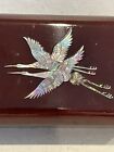 New ListingAbalone Shell Inlay Trinket Box With Flying Herons