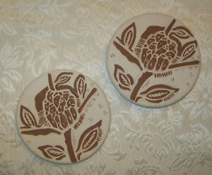 NWT ~ Set of 2 Pottery Barn West Elm CERAMIC MATTERS Wall Tile Art
