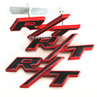 3X OEM For RT Front Grill Emblems R/T Side Fender Sticker Red Black Car Badge