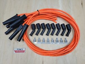 Ton's Orange 8mm Spark Plug Wires Universal GM LS LT Coil LSX LS1 LS2 LS3 LQ9