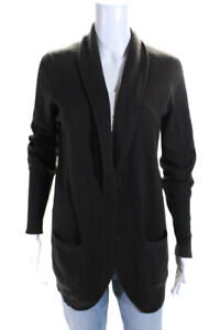 Brunello Cucinelli Wmens Cashmere Single Button Cardigan Sweater Gray Size Small