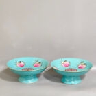 New ListingA Pair Sublime Chinese Hand Painting Coral Porcelain Peach Compote