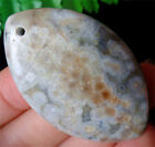 50x31x5mm Natural Old Ocean Jasper Reiki Stone Marquise Pendant Bead EA86745