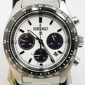 SEIKO PROSPEX SPEEDTIMER SBDL085 White Solar Chronograph Men's Watch New in Box
