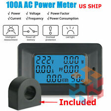 100A AC LCD Digital Volt Watt Power Voltage Meter Monitor KWh Voltmeter Ammeter