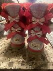 Ugg Red And Bling Out Bow Back, Size 10 Comfy Soft Inside Nwot
