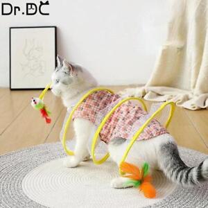 Dr.dc Cat Tunnel for Indoor Cats Collapsible Toy Coil Spiral Colorful Springs