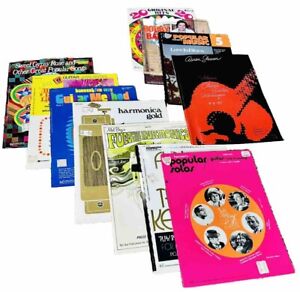 VTG Lot - 11 Sheet Music Books for Harmonica, Guitar, Piano Incl. Hansen & More!