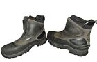 Mens Lands End Snow Boots Size 11 Waterproof Insulated Zip Front Black 